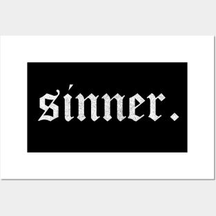 Sinner / Retro Punk Typography Design Posters and Art